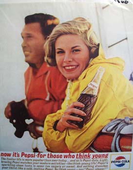 Pepsi think young Ad 1963.