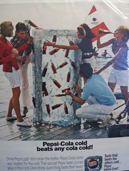 Pepsi cold is beats any cola cold Ad 1966.