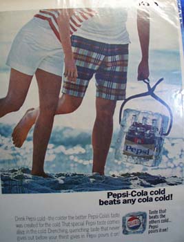 Pepsi cold is beats any cola cold Ad 1966.