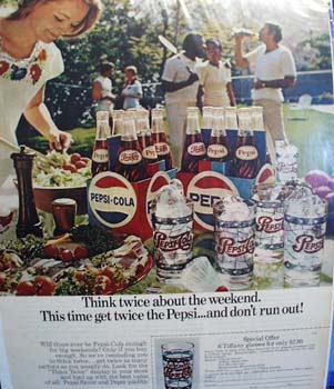 Pepsi think twice this weekend Ad 1971.
