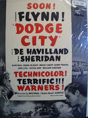 Black and white 1939 Ad of Dodge City