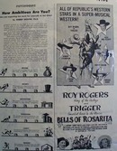 Black and white 1945 ad of Bells of Rosarita