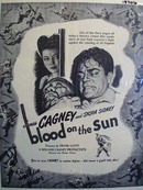Black and white 1945 ad of Blood on the Sun