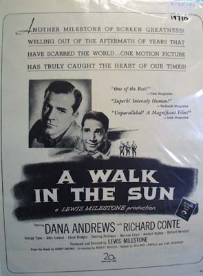 Black and white 1946 ad of A Walk in The Sun