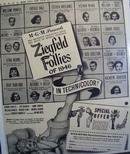 Black and white 1946 ad of the Ziegfled Follies.