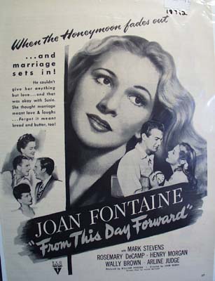 Black and white 1946 ad of From This Day Forward