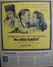 Black and white 1946 ad of Miss Susie Slagles