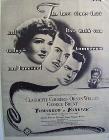 Black and white 1946 ad of Tomorrow is Forever