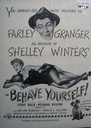 Black and white 1951 ad of Behave Yourself