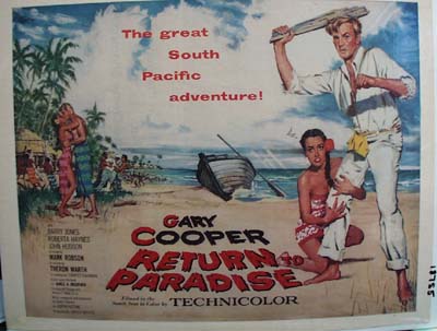 Color 1953 ad of Return to Paradise starring Barry Jones