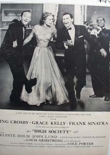 Black and white 1956 ad of High Society