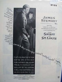 Black and white 1957 ad of The Spirit of St. Louis