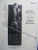 Black and white 1957 ad of The Spirit of St. Louis