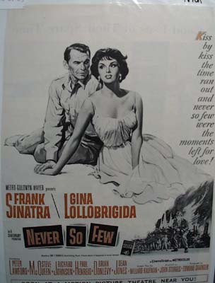 Black and white 1959 ad of Never So Few