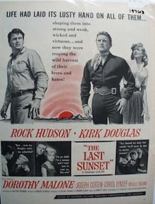 Black and white 1961 ad of The Last Sunset