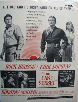 Black and white 1961 ad of The Last Sunset