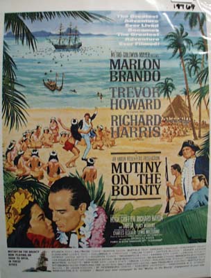 Color 1962 ad of Mutiny On The Bounty starring Marlon Brando