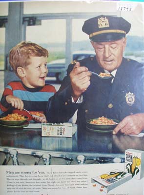 Kelloggs men are strong for em Ad 1956.