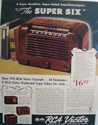 RCA Victor the super six Ad 1941.