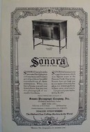 Sonora phonograph Ad 1920. Ad was published 11/20