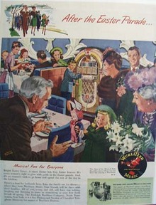 Wurlitzer phonograph after the Easter parade Ad 1947
