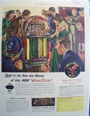 Wurlitzer phonographs thrilling tone and beauty Ad 1947.