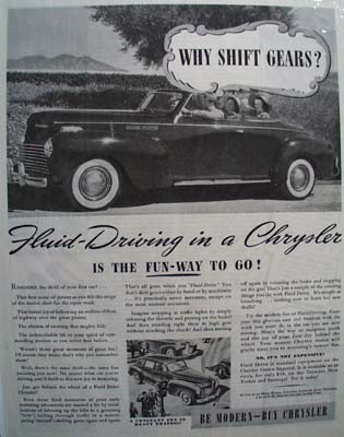 Chrysler Why Shift Gears Ad 1940