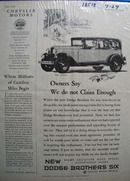 Dodge Brothers Six Owners Say Ad 1929