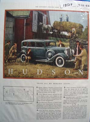 Hudson All Worldly Goods Ad 1933