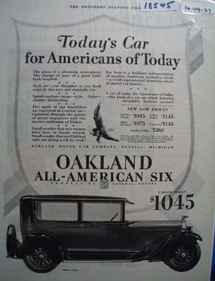 Oakland Today's' Car Ad 1927