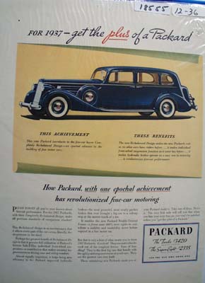Packard One Epochal Achievement Ad 1936