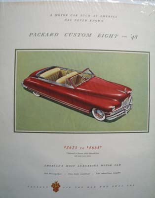 Packard Custom Eight in '48 Ad 1948