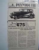 Plymouth A New Car Ad 1928