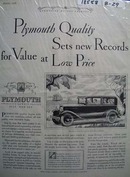Plymouth Sets new Records Ad 1929