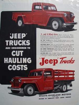Jeep Truck Cut Hauling Costs Ad 1948