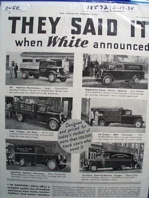 White Trucks They Said It Ad 1934