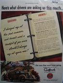 Gulfpride for cars that must keep going Ad 1943.