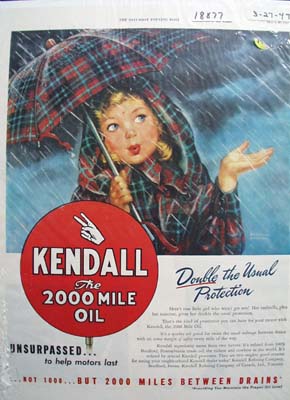Kendall unsurpassed to help motors last Ad 1947.