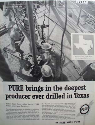 Pure Texas 3 mile deep discovery Ad 1960