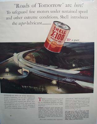 Shell X-100 for the roads of tomorrow Ad 1941