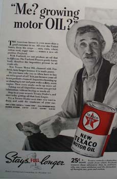 Texaco motor oil stays full longer Ad 1937