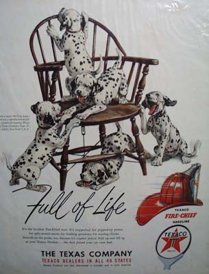 Texaco fire-chief gasoline is full of life Ad 1950.