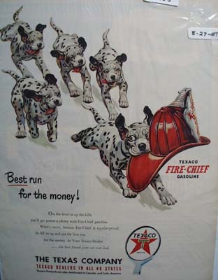 Texaco Fire-Chief gasoline is the best run for your money Ad 1951