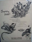 Texaco Fire-Chief gasoline surprising power Ad 1952.