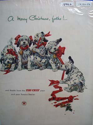 Texaco Fire-Chief merry Christmas Ad 1952.