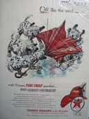 Texaco Fire-Chief gasoline sends you off like the wind Ad 1954.