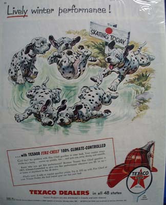Texaco Fire-Chief a lively winter performer Ad 1955.