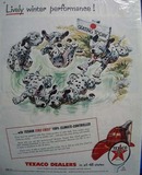 Texaco Fire-Chief a lively winter performer Ad 1955.