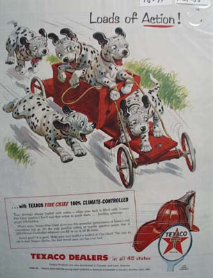 Texaco Fire-Chief loads of action Ad 1955.