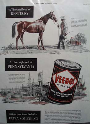 Veedol oil natures gift Ad 1940.